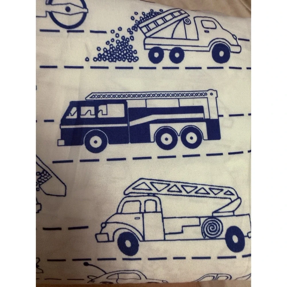 Trucks & Tractors Kids Twin Bed Flat Sheet 66 x 96 And Standard Pillow Case